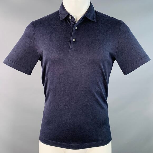 THEORY Size S Navy Modal Blend Short Sleeve Polo - Picture 1 of 7